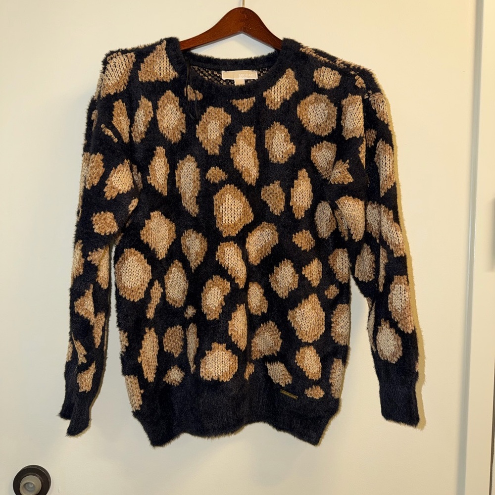 Michael Kors Black and Cream Polka Dot Sweater - Picture 4 of 8